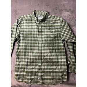 Mountain Khakis Flannel Shirt Large Green‎ Plaid Button Up Relaxed Fit